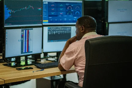 Détail d'écrans de trading